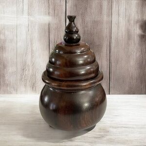 African Ebony Wood Vessel | Handcrafted by Mozambican Artisans, storage vessel